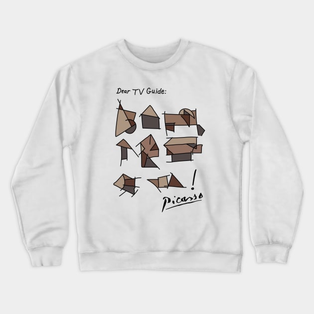 Picasso TV Guide Letter Crewneck Sweatshirt by saintpetty